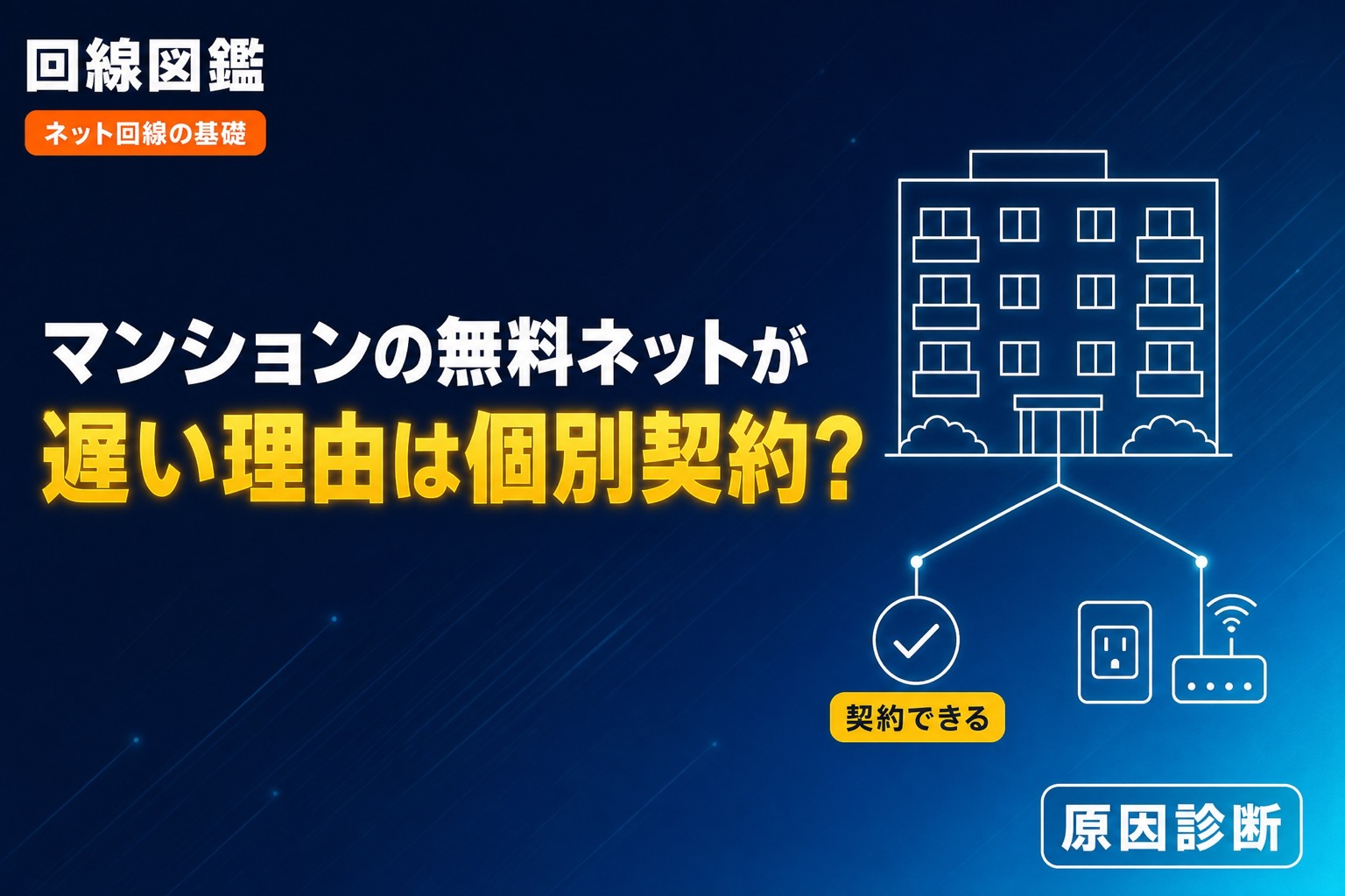 マンション・賃貸の「インターネット無料」が遅い理由｜個別契約はできる？